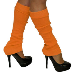 80s fluro orange leg warmers for retro aerobics and fancy dress costumes