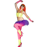 Set of 4 Fluro pearl bead necklaces ideal for 80s parties