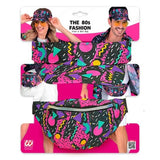 80s themed bag and visor on display packaging