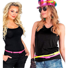80s neon skinny belt pink costume accessory