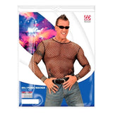 Packaging for 80s punk rocker fishnet black shirt