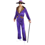 Purple pimp suit with leopard print trim
