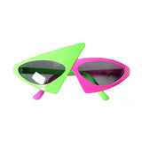 80s retro glasses half green half pink