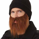 Brown beard and moustache fearsome.