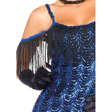 Gatsby Blue Sequin Flapper - Leg Avenue, sequin shoe string straps.