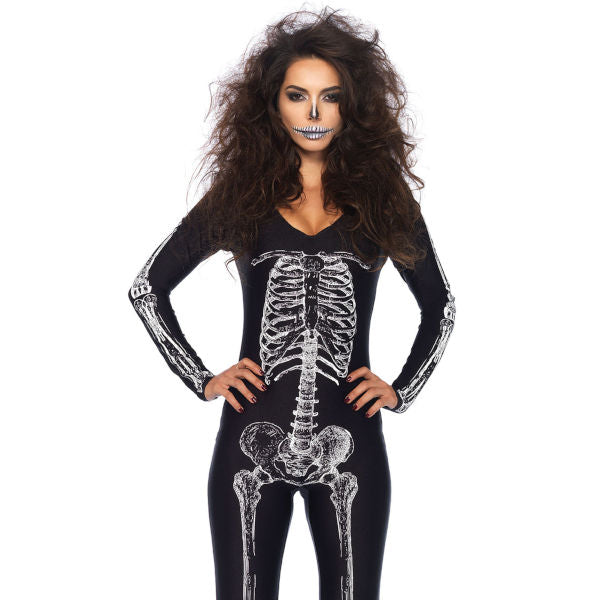 X-Ray Skeleton Catsuit Ladies Costume