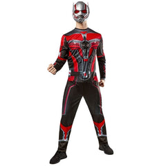 man in superhero pose wearing ant man costume with mask
