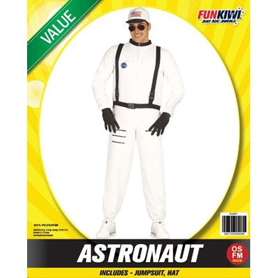 Astronaut Men's Costume  is white jumpsuit with black accents.