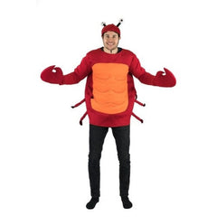 adult foam crab costume is unisex, tunic with seperate hat for eyes.