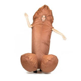 Inflatable black willy adult costume is unisex.