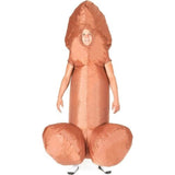 Inflatable black willy adult costume, head to toe showing the crown jewels in all their glory.
