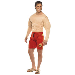 Baywatch Lifeguard Costume with Muscle Chest, jumpsuit.