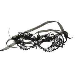 Three lace masquerade masks in silver, gold, and black, laid flat to showcase the front details, against a white background.