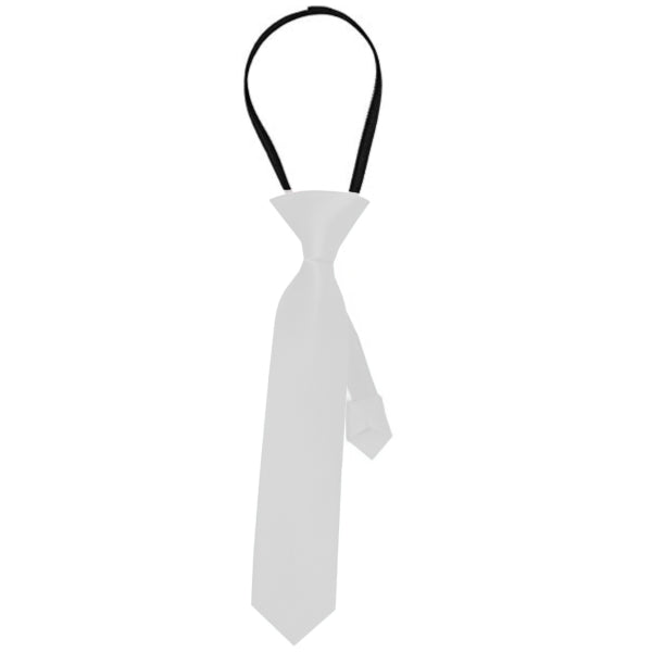 Satin Gangster Tie-White