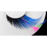 Eyelashes feather tip in black and blue.