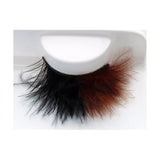 black/brown fluffy feather eyelashes.