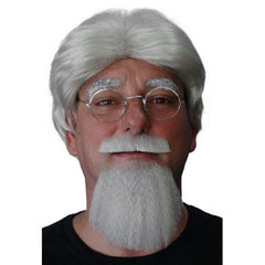 Grey Moustache & Beard-The Colonel, quality attache with double sided tape.
