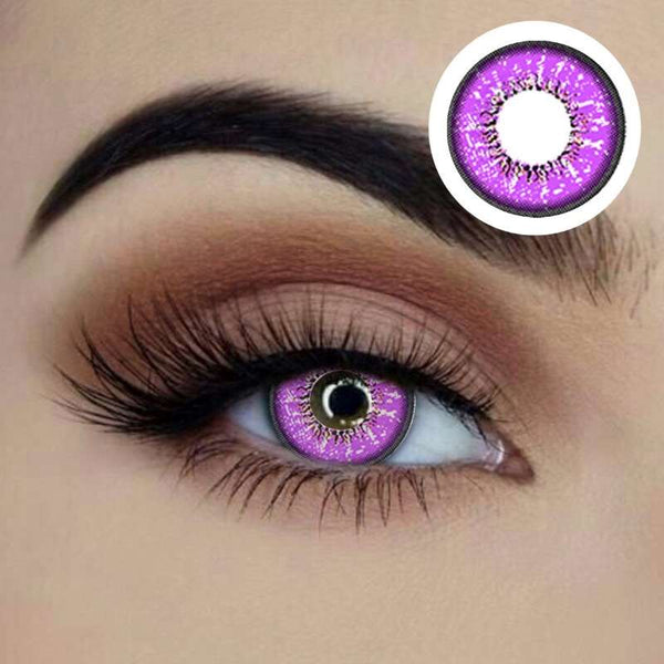 Starry Eyed Yearly Contact Lenses - Ultra Violet, reusable for 12 months.