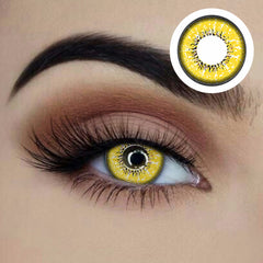 Starry Eyed Yearly Contact Lenses - Goblin Media  in yellow tones