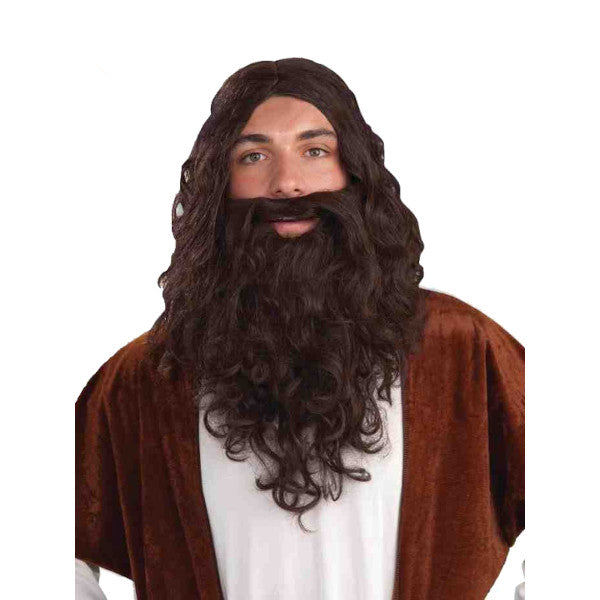 Biblical Brown Wig & Beard Set