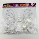 White Butterfly Wings, Hairband & Wand Set