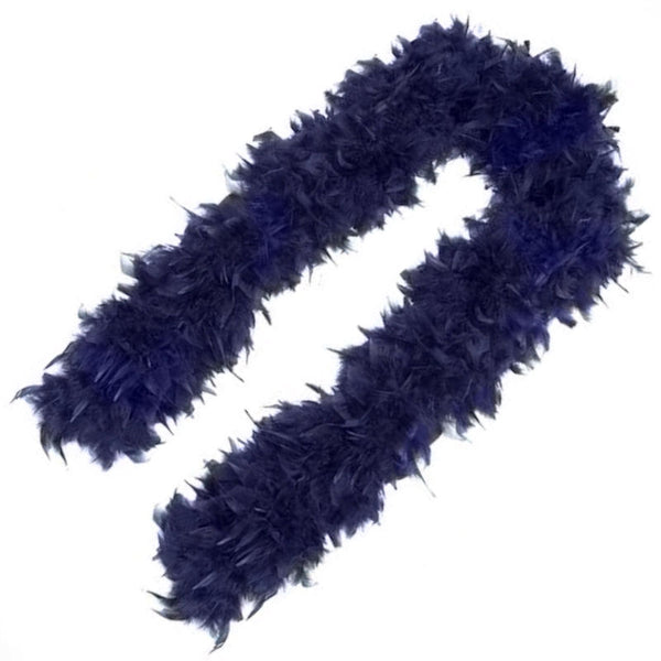 deluxe plush turkey boa 1.8m long in navy blue.