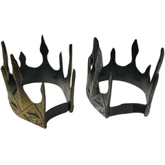 pewter and old gold medieval antique crown.