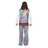 groovy hippie mens costume, shirt with attached vest and matching flares.