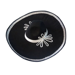 black mariachi hat white trim costume accessory