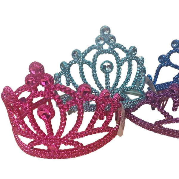 Colourful Tiara – close-up of pink tiara featuring decorative accents and intricate moulded design, ideal for costume or play.