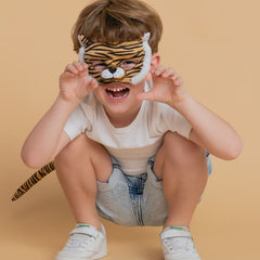 deluxe animal set of tiger, kids size mask and clip on tail.