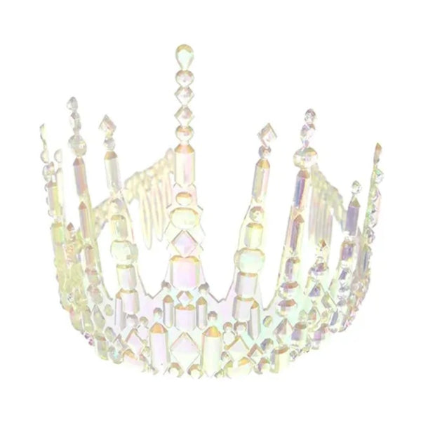 Iridescent Icicle Princess Crown with Side Combs
