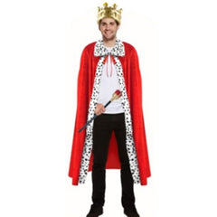 Complete your royal look with this Medieval King's Cape featuring spotted faux fur trim. Ideal for kings, queens, medieval events and Book Week.