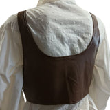 Close up of leather look vest back view