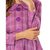 luna lovegood costume for child, dress bodice looks like a jacket with printed buttons.