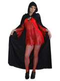 Velvet Hooded Cape Cloak - Assorted Colours