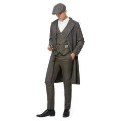 Peaky Blinders Thomas Shelby Men's Grey Costume includes, jacket, waistcoat, cap and shirt.