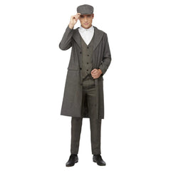 Peaky Blinders Thomas Shelby Men's Grey Costume includes, jacket, waistcoat, cap and shirt.