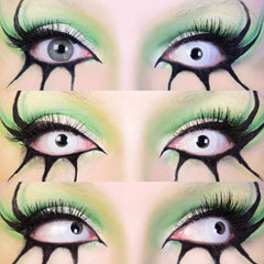Primal Contact Lenses - Zombie I - White with outer grey rim.
