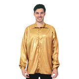 Gold 70s disco shirt with shimmer