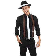 Adult brown braces vintage style
