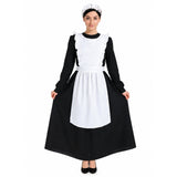 Adult colonial apron and mop hat costume accessory set for historical and colonial dress-up.