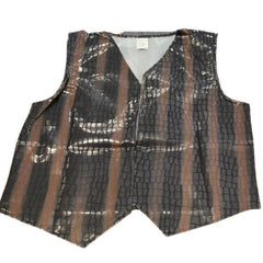 Adult crocodile skin look costume vest, sleeveless and rugged design for Australia Day or Aussie outback themes
