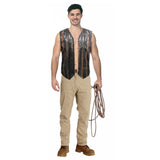 Adult crocodile skin look costume vest, sleeveless and rugged design for Australia Day or Aussie outback themes