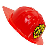 Adult red PVC fireman hat for firefighter and emergency worker costumes