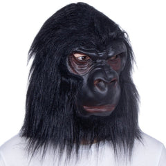 Adult Gorilla Mask, fur overhead mask with gorilla face in latex.

