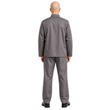 Back view of adult grey costume jacket and matching trousers