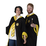 Adult Hufflepuff Classic Robe, yellow trim, velcro closure and hood.