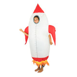 Adult inflatable rocket, one piece with openings for arms and face, perfect for Space Parties.