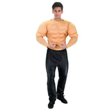 Adult Muscle Man Top with padded chest and arm muscles – long-sleeve costume shirt for strongman or action hero outfits